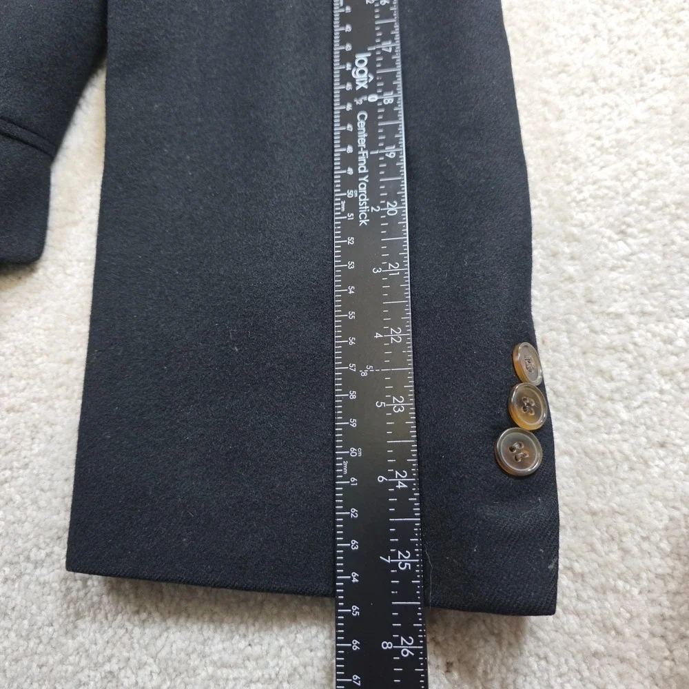 Bill Blass Black Label Blazer Jacket Mens 46R Black Cashmere Notch Lapel Vintage